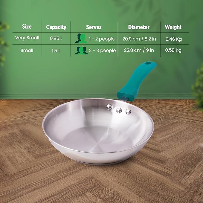 Stainless Steel Sandwich Bottom Fry Pan with Steel Lid