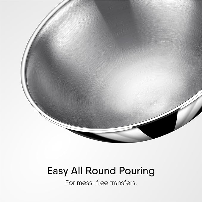Triply Stainless Steel Tasla With Lid, Kadhai Without Handle, Induction & Gas Stove Compatible, 8 L