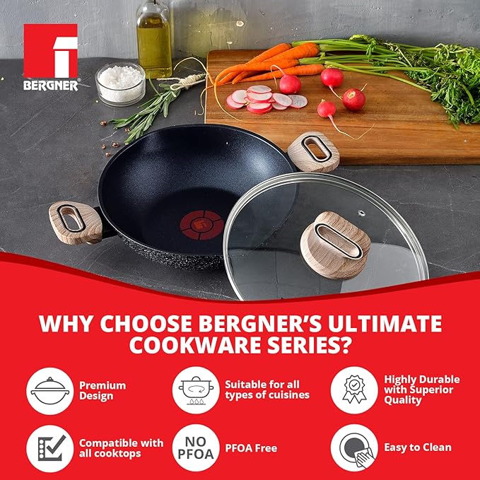 Ultimate Non-stick Kadai With Glass Lid, 24 cm, 2 L