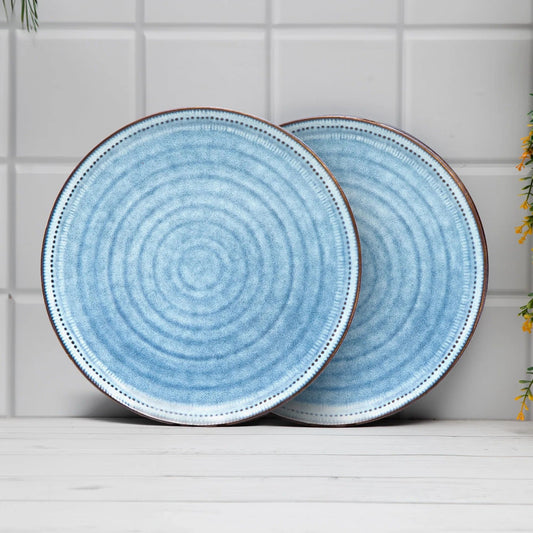 Hand Glazed Maison Stoneware Side Plates Set of 2 8 inch Blue Microwave Dishwasher Safe