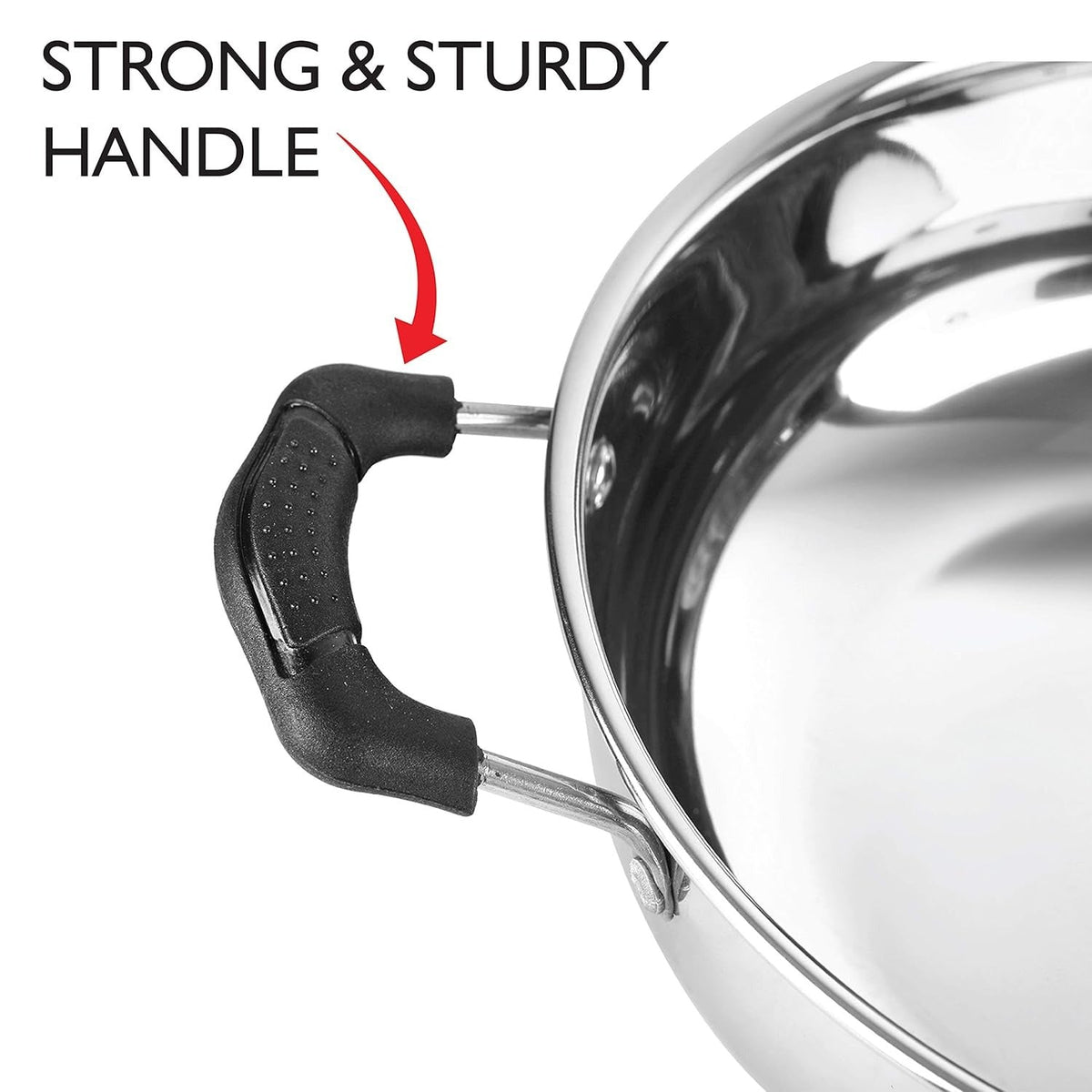 Induction Compatible Stainless Steel Kadhai - 3 L