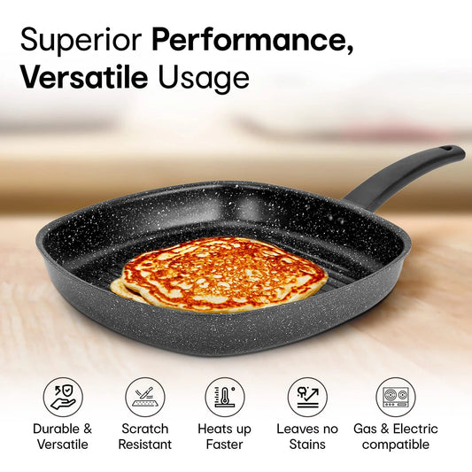 Non-Stick Aluminium Grill Pan 32 cm 3-Layer Coating PFOA Free Bakelite Handle