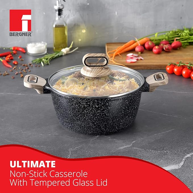 Ultimate Non Stick Casserole/briyani Pot/handi With Glass Lid, 28 cm, 6 L