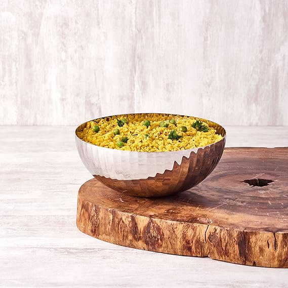 Stainless Steel Serving Bowl, Large Dining Table Bowl, Salads, Pasta, Noodles Serving Bowl