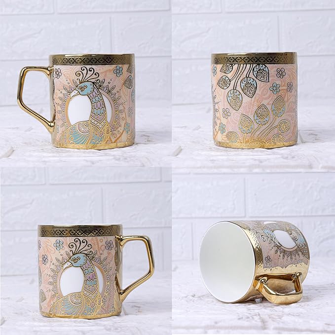 Bone China Gloden Tea Cup, Crowned Gold, 160 ml