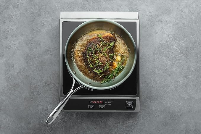 Femora Tri-ply Frying Pan 24 Cm Capacity 1.8 L Without Lid | Healthy Cooking | Induction Safe | Stain Resistant | Zero C