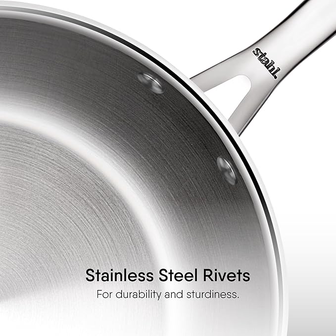 Triply Stainless Steel Fry Pan With Lid, Induction & Gas Stove Compatible Frying Pan, 2.1 L, 26 cm