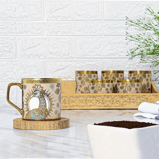 Bone China Gloden Tea Cup, Crowned Gold, 160 ml