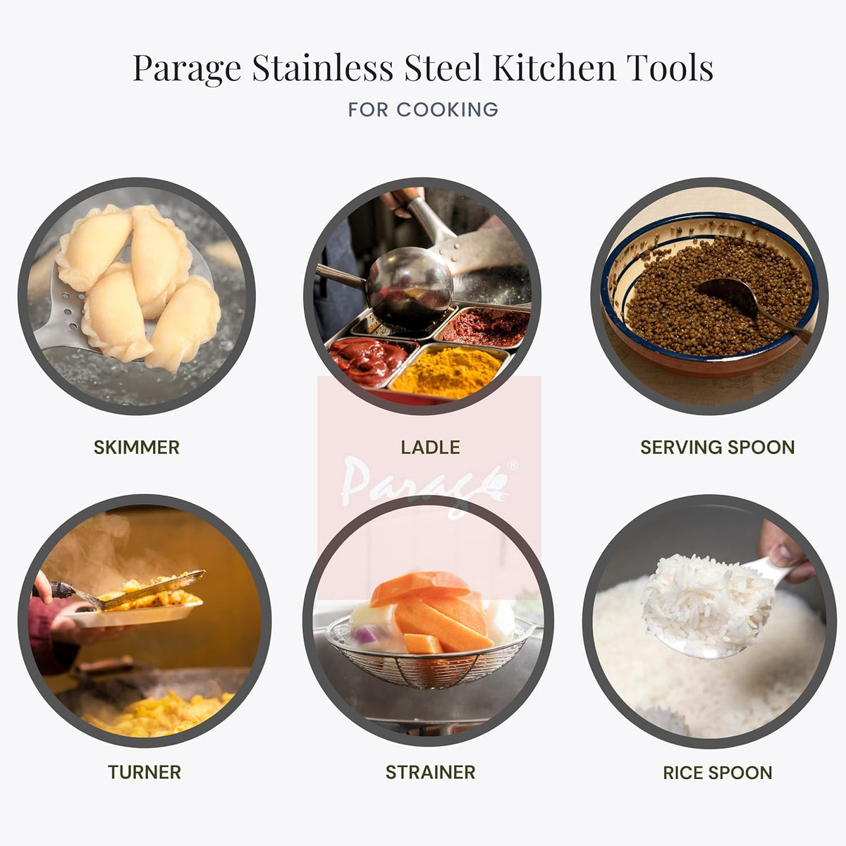 Stainless Steel 10 Pieces Cooking Spoons Set, Kitchen Cooking Essential Set for Home