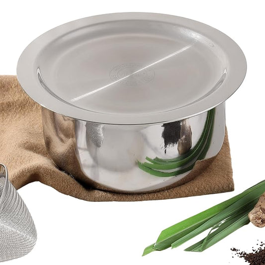 Triply Stainless Steel Tope with Stainless Steel Lid 3.5 L Capacity (20 cm Diameter) - Silver