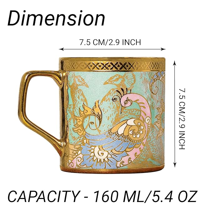 Bone China Gold Tea Cup, Heaven Gold, 180 ml