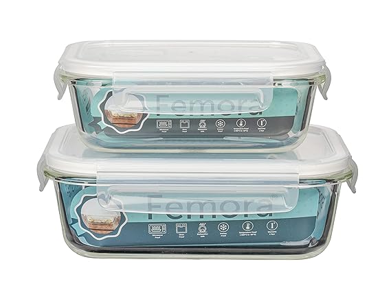 Borosilicate Glass Containers for Kitchen, Storage Box for Kitchen With Air Vent Lid