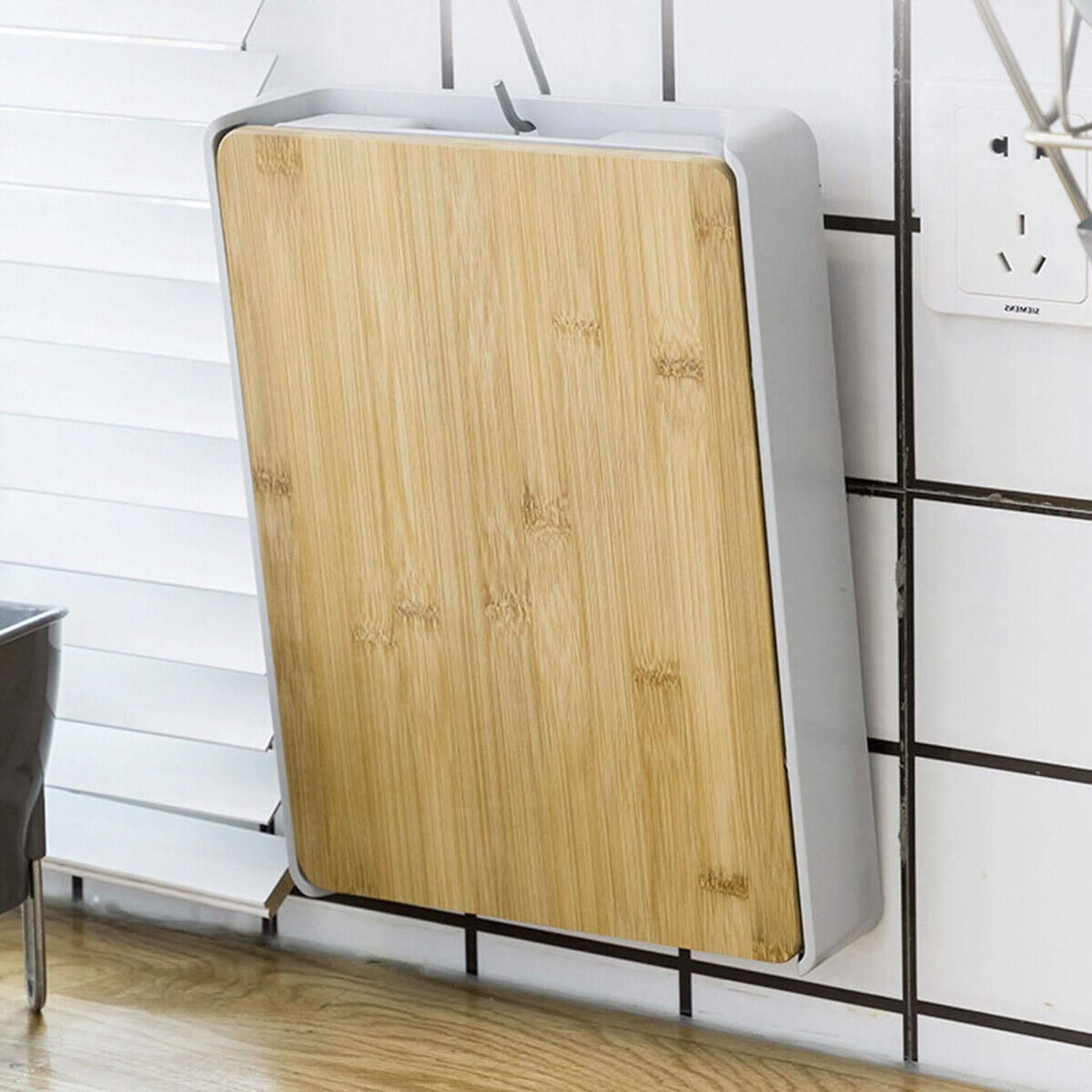 Premium Wooden Bamboo Chopping Board – Effortless Cutting and Slicing with Convenient Sliding Plastic Pull-Out Tray, Perfect for Modern Kitchens