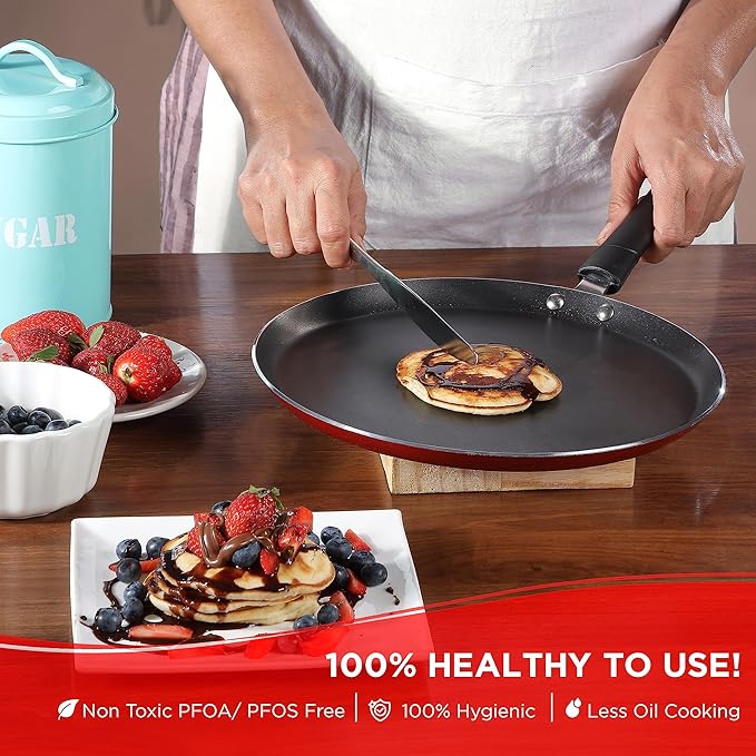 Popular Non Stick Dosa Tawa 30 cm With Sturdy Riveted and Virgin Bakelite Handle, Non Toxic