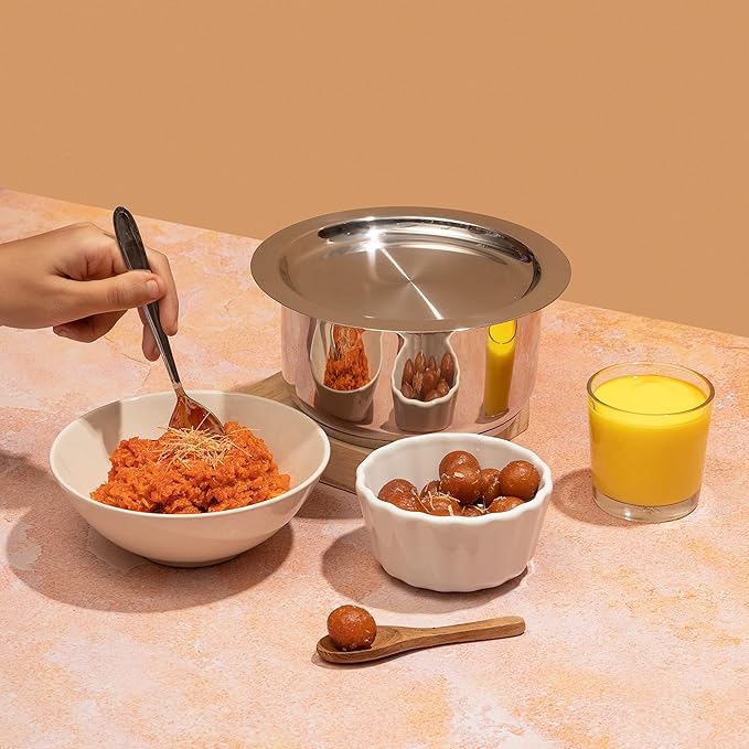 Stainless Steel 304 Grade Tope, Patila, Topiya With Lid - Diameter 20 cm, Capacity 3 L