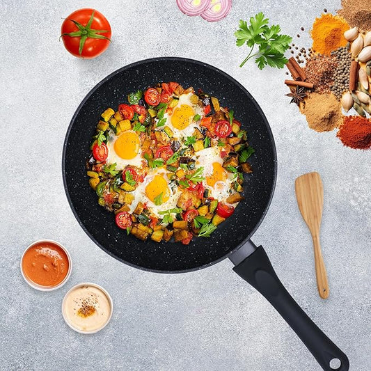 Non Stick Frying Pan 24 cm, Induction & Gas Fry Pan, Frying Pan Non Stick, Dishwasher Safe Frying Pan
