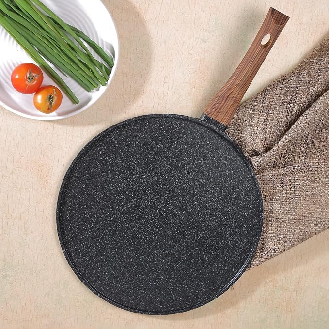 Plus Aluminium Die Cast Non Stick Roti / Chapati Tawa - 31 cm, 5 mm Thick, 5 Layer Coating, Scratch Proof