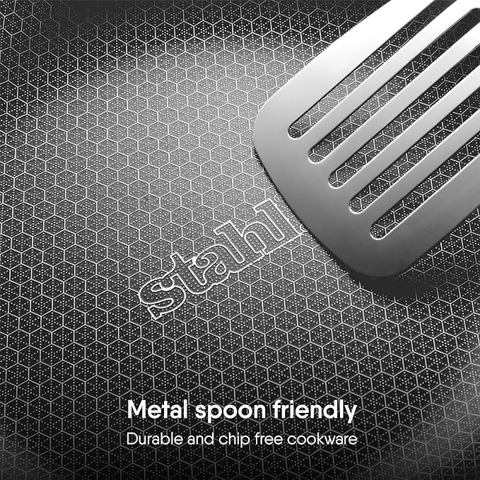 Hybrid Triply Non Stick Tasla With Lid, Stainless Steel Kadai/ Tasla for Cooking, 2.4 L, 24 cm