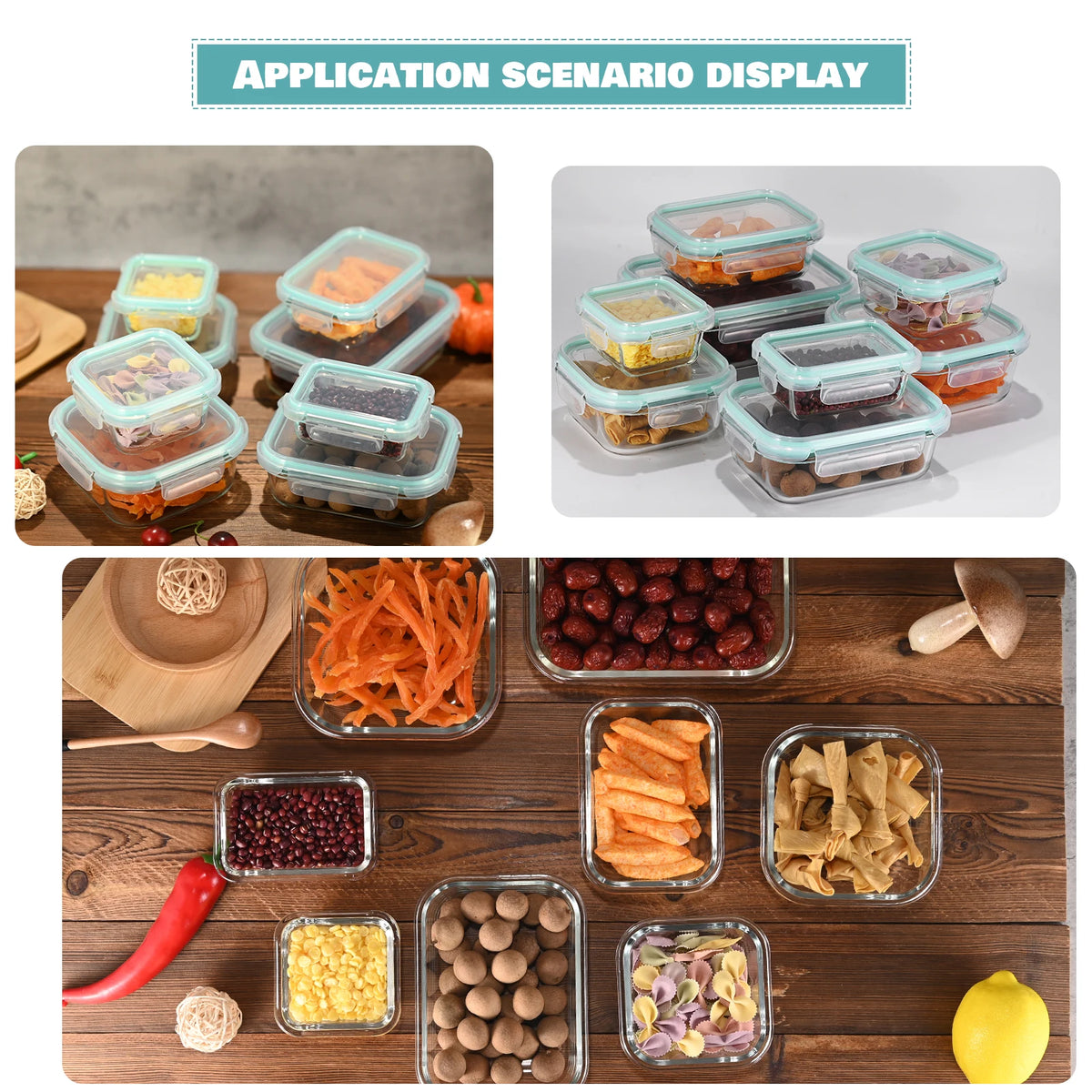 8 Piece Glass Food Storage Container Set with Sealed Lids – Multi-Size Meal Prep & Lunch Containers – Perfect for Pantry, Fridge & Food Preservation