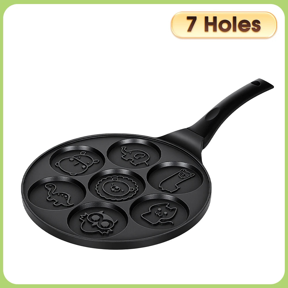 Mini Pancake Pan – Non-Stick Die-Cast Aluminium Griddle with Pancake Moulds – Best for Kids' Breakfasts, Pancakes & Fried Eggs – Available in 4 & 7 Holes