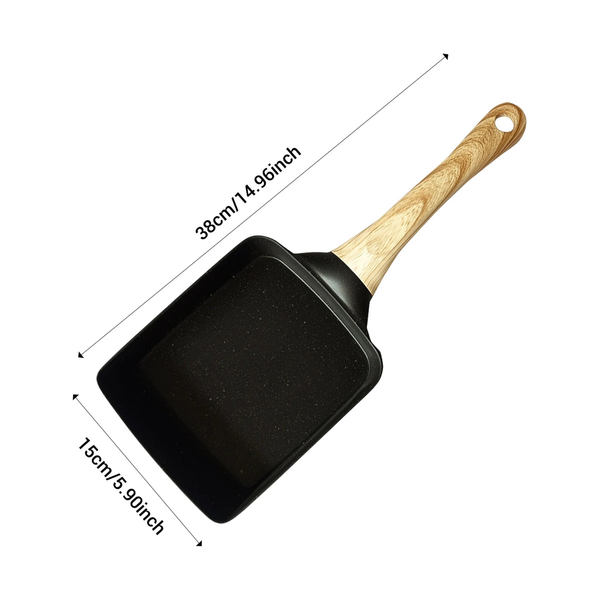 Square Tamagoyaki Egg Pan – Non-Stick Stone-Coated Omelette Pan with Heat-Insulated Handle – Great for Rolled Omelettes & Breakfast Eggs (20cm)