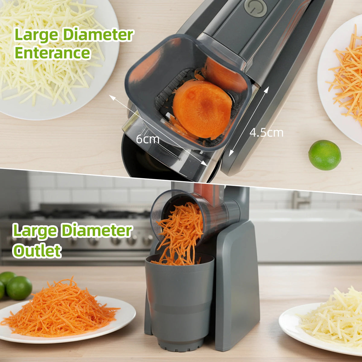 5-in-1 Electric Cheese Grater & Vegetable Slicer – Drum Food Processor with 5 Interchangeable Blades – Best for Cheese, Carrots, Nuts & Salads