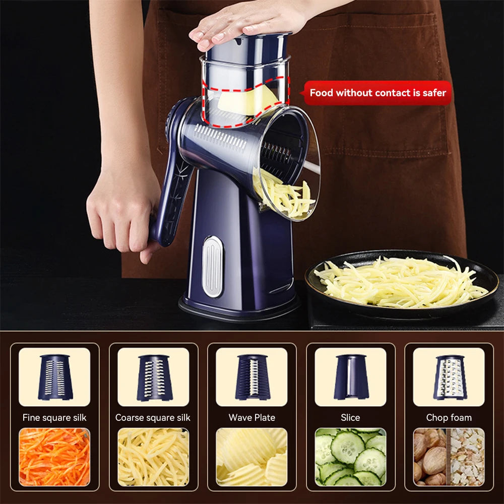 Multi-Function Vegetable Chopper – Hand Pressure Slicer, Shredder & Dicer for Onion, Potato & Cucumber – Ideal for Salads & Family Cooking