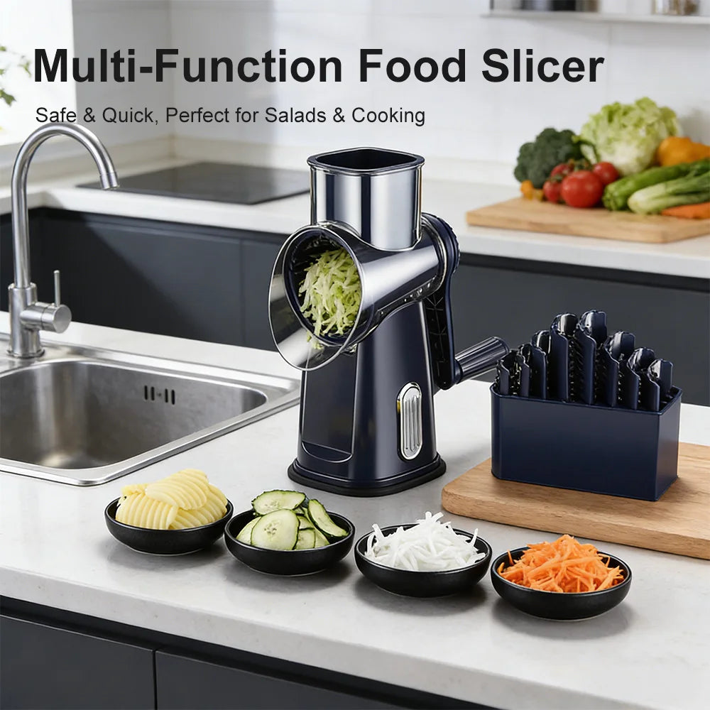 Multi-Function Vegetable Chopper – Hand Pressure Slicer, Shredder & Dicer for Onion, Potato & Cucumber – Ideal for Salads & Family Cooking