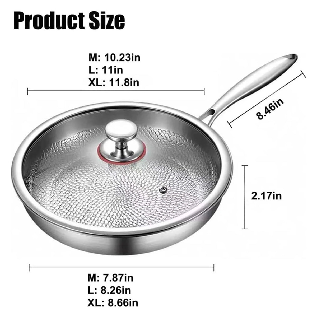 Titanium Non-Stick Frying Pan with Glass Lid – Scratch Resistant 3-Layer Skillet – Ideal for Frying, Searing & Everyday Cooking – Available in 26cm, 28cm & 30cm