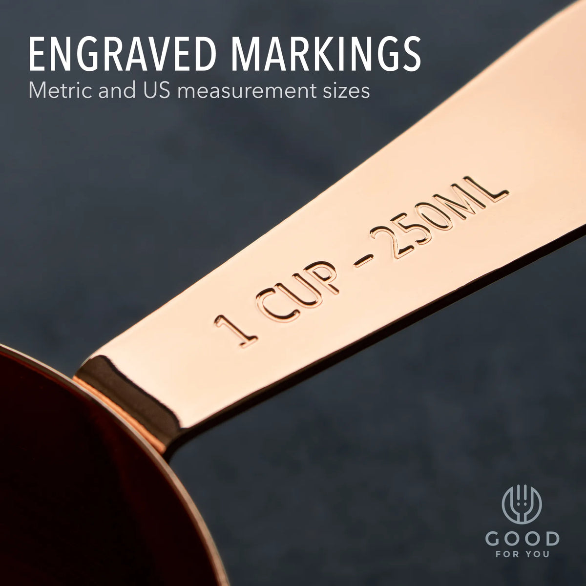 Copper Measuring Cups and Spoons Set, 9 Piece Stainless Steel with Gift Box