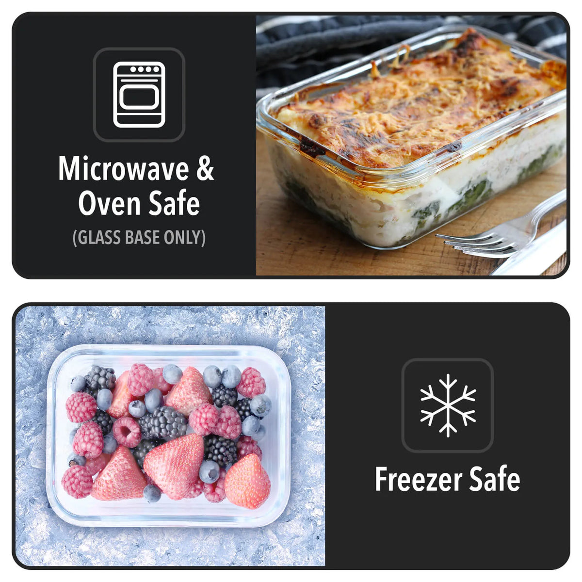 Glass Meal Prep Containers with Lids 5 Pack - 850ml Glass Food Storage & Lunch Containers, Borosilicate, Oven, Freezer &