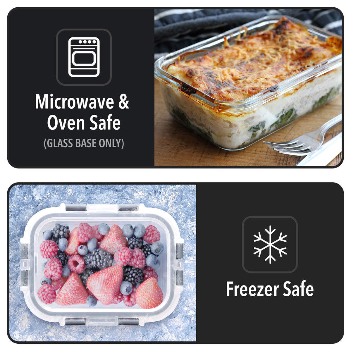 Kids Glass Lunch Containers with Lids 6 Pack - 370ml Snack Pots & Glass Food Storage, Borosilicate, Oven, Freezer & Micr