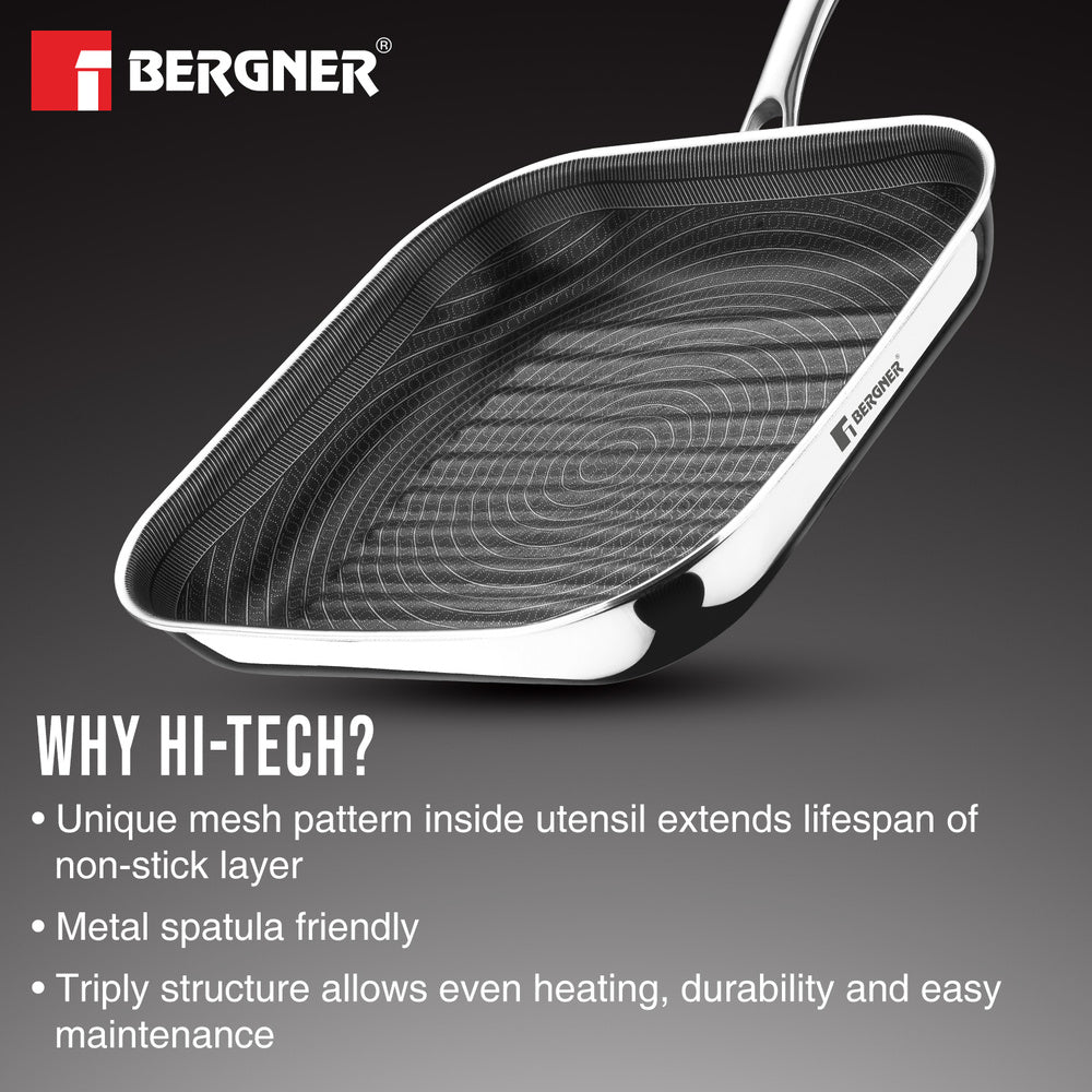 Tri-Ply Stainless Steel Non-Stick 24 cm Grill Pan