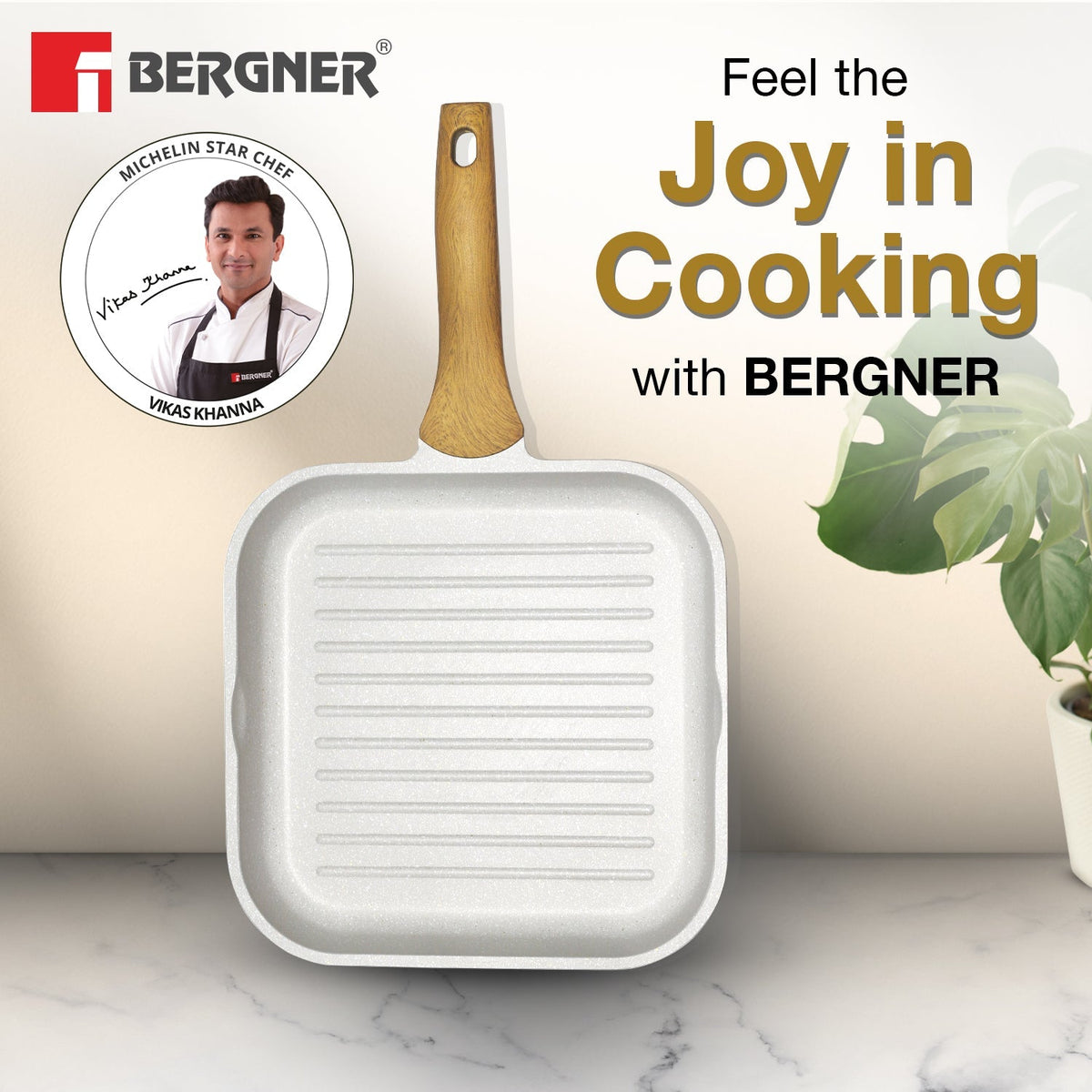 Naturally Cast Aluminum 26 cm Grill Pan Induction Bottom