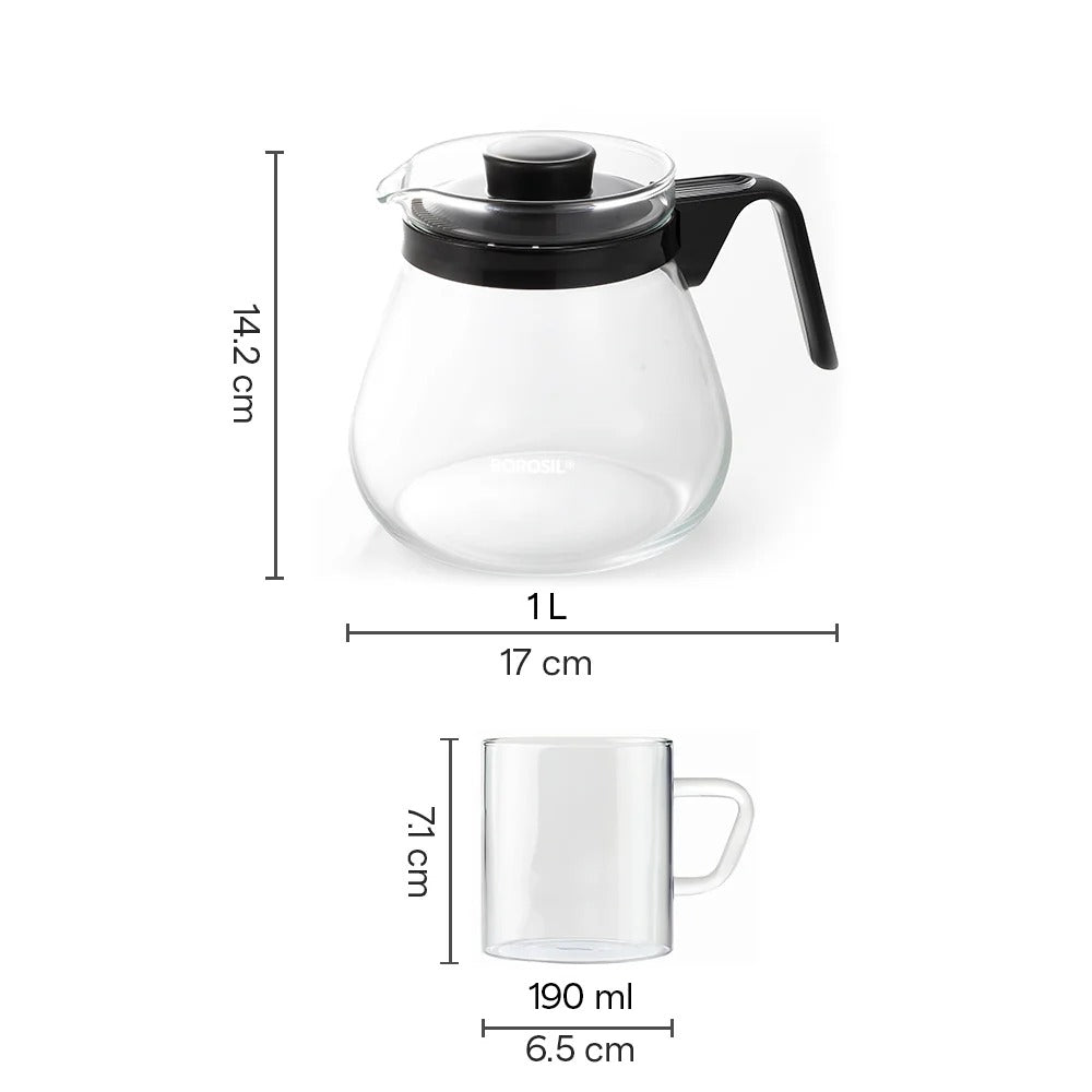 Prime Tea Set 1L Teapot + 190 ml×6 Cups