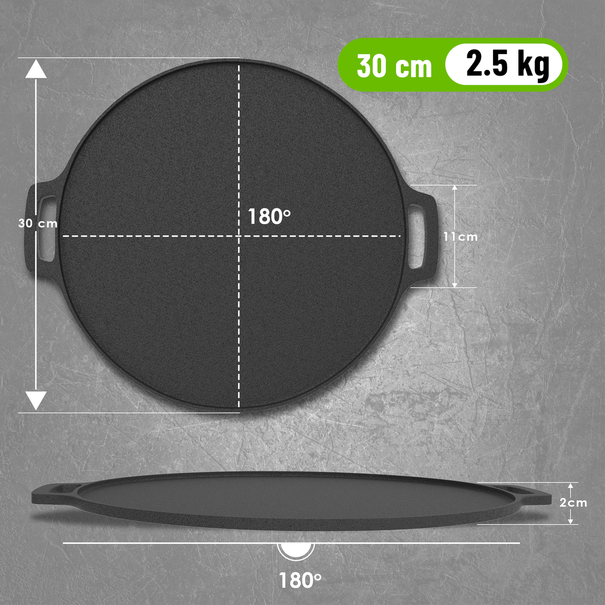 Esspy 12 inch/30 cm Cast Iron Tawa for Dosa, Tawa for Dosa, Uthappam, Roti, Chapati, Naan, Gas-Induction Friendly, Dosa