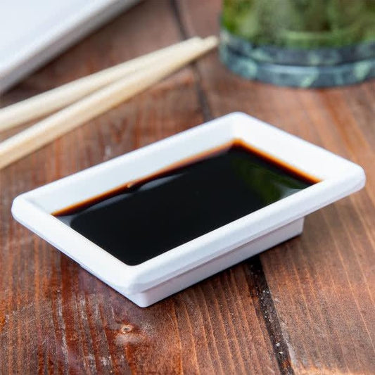 Classic Rectangular Melamine Sauce Dish 95mm x 65mm - Pack of 12 - White
