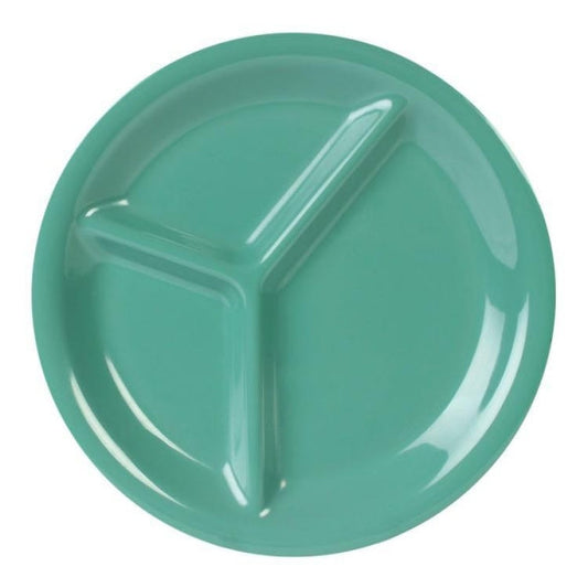 3 Compartment Green Melamine Plates - Pack of 12 Default Title