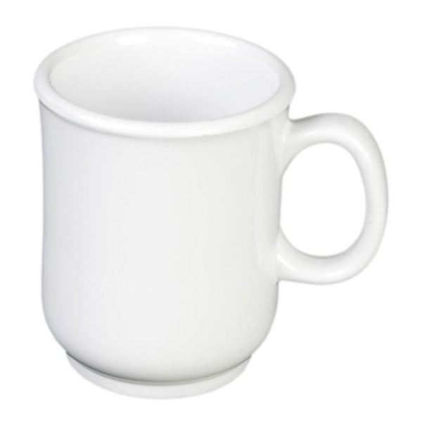 Bulbous White Melamine Mug - Pack of 12 Default Title