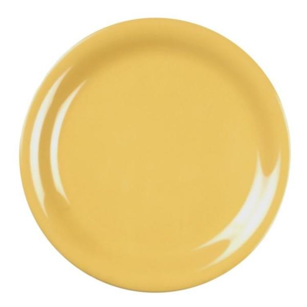 Narrow Rim Yellow Melamine Plate 185mm / 7 ¼in - Pack of 12 Default Title