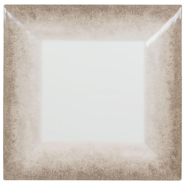Square Melamine Plates 200mm (8") with Crackle Finished Border