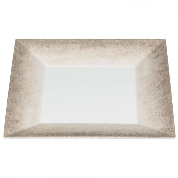 Square Melamine Plates 150mm (6'') with Crackle Finished Border