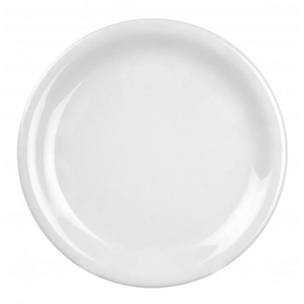 Narrow Rim White Melamine Plate 230mm / 9in - Pack of 12 Default Title