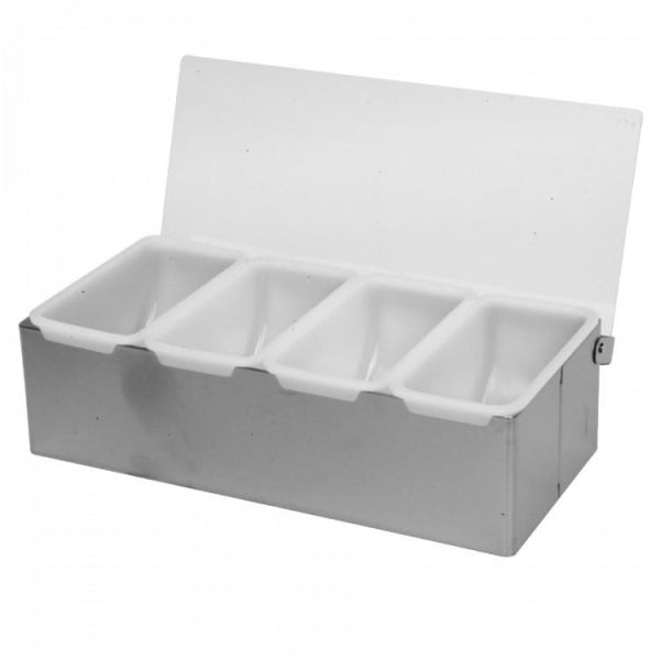 Stainless Steel Condiment Container 4 Compartments Default Title