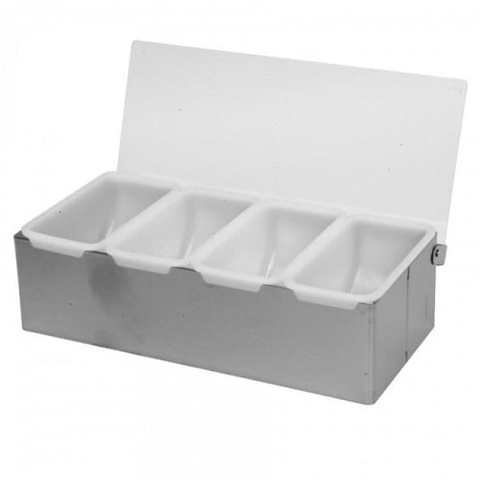 Stainless Steel Condiment Container 4 Compartments Default Title