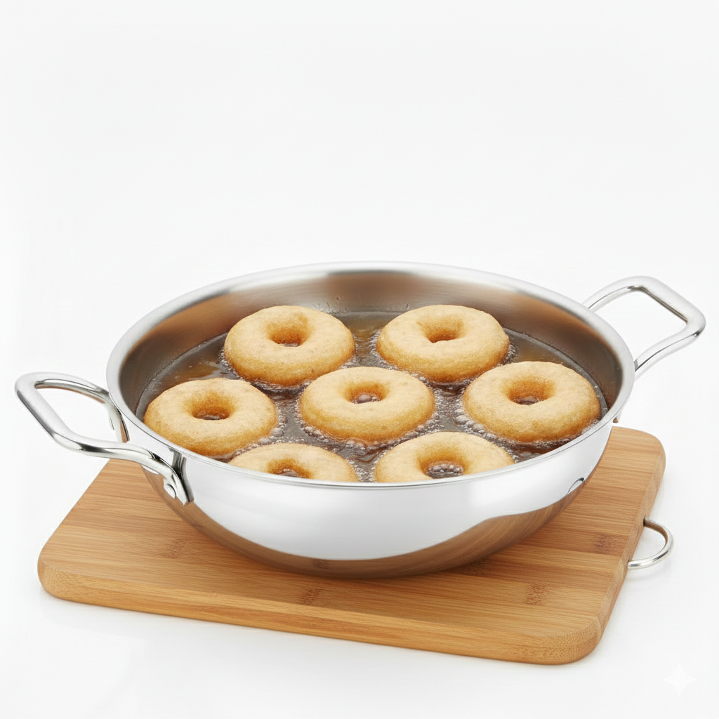 Triply Stainless Steel Kadai for Cooking