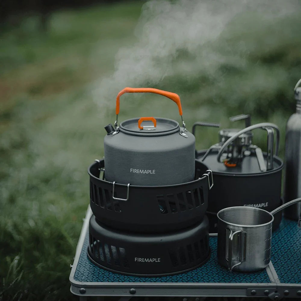 Cooking Kit with Pots and Pans with Gas Burner