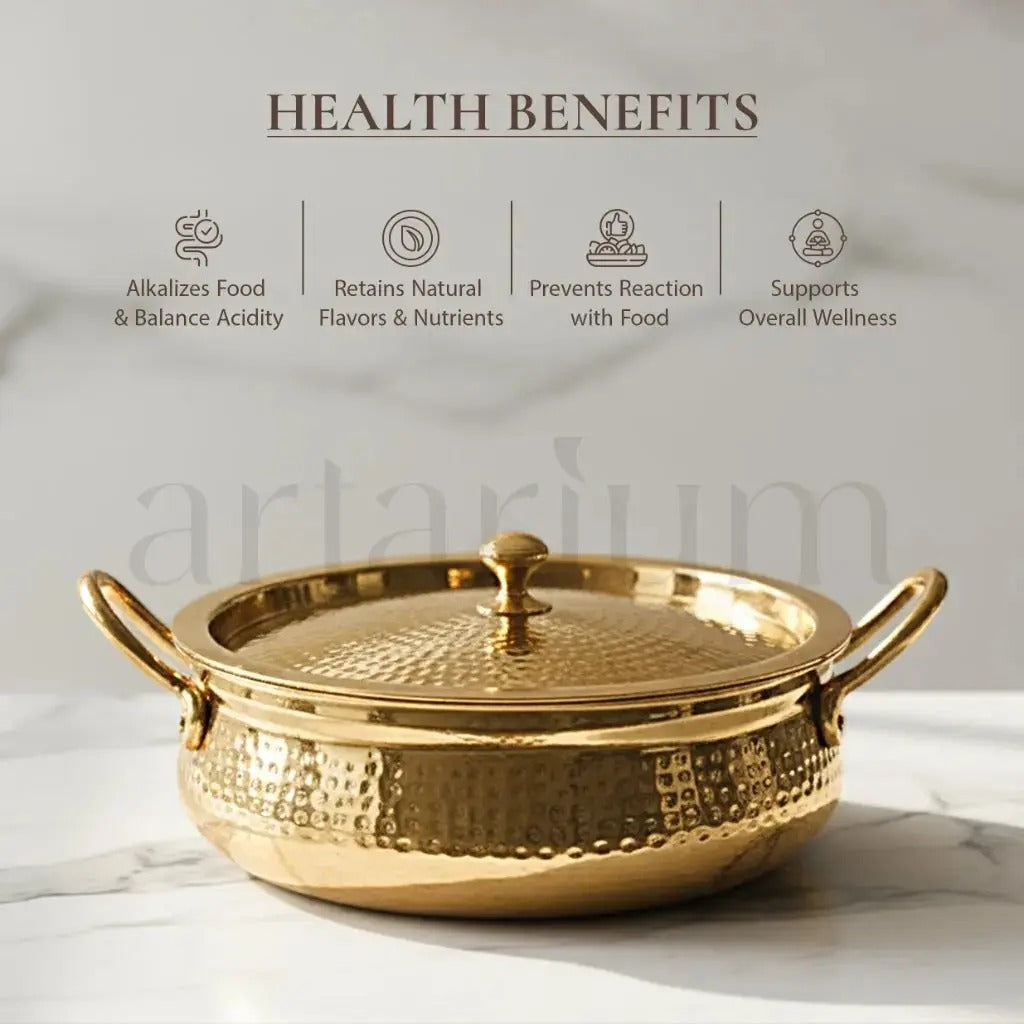 Brass Handi with Lid for Biryani and Slow Cooking
