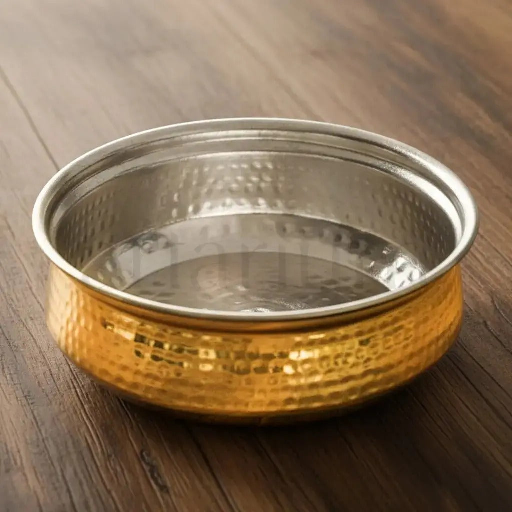 Brass Lagan with Kalai (Tin Coating) for Dum Cooking 1.5 Ltr