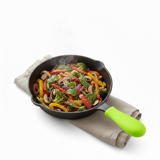 9.5 inch Cast Iron Frying Pan/Skillet With Silicon Handle Cover